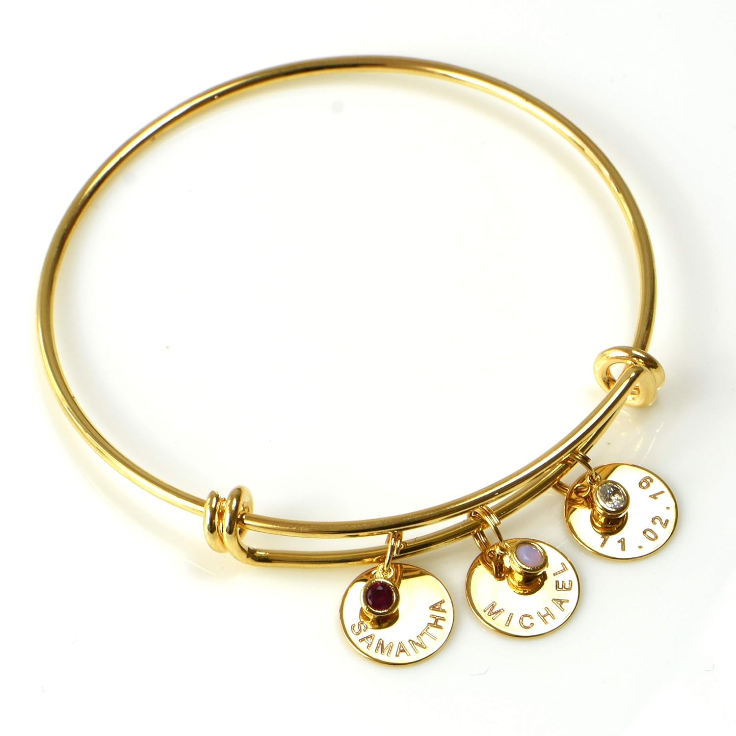 gold family birthstone bracelet