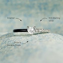 STORYJEWELLERY Purity Ring, Black Enamel Sterling