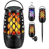 Upgraded Bluetooth Speaker, BT 5.3 Outdoor Speaker With RGB Flame LED lights Gift for Men, Multi-Sync up to 100 Speakers, Auto-Pairing HD Stereo Sound Gadgets, Waterproof IPX6 for Outside Patio Porch