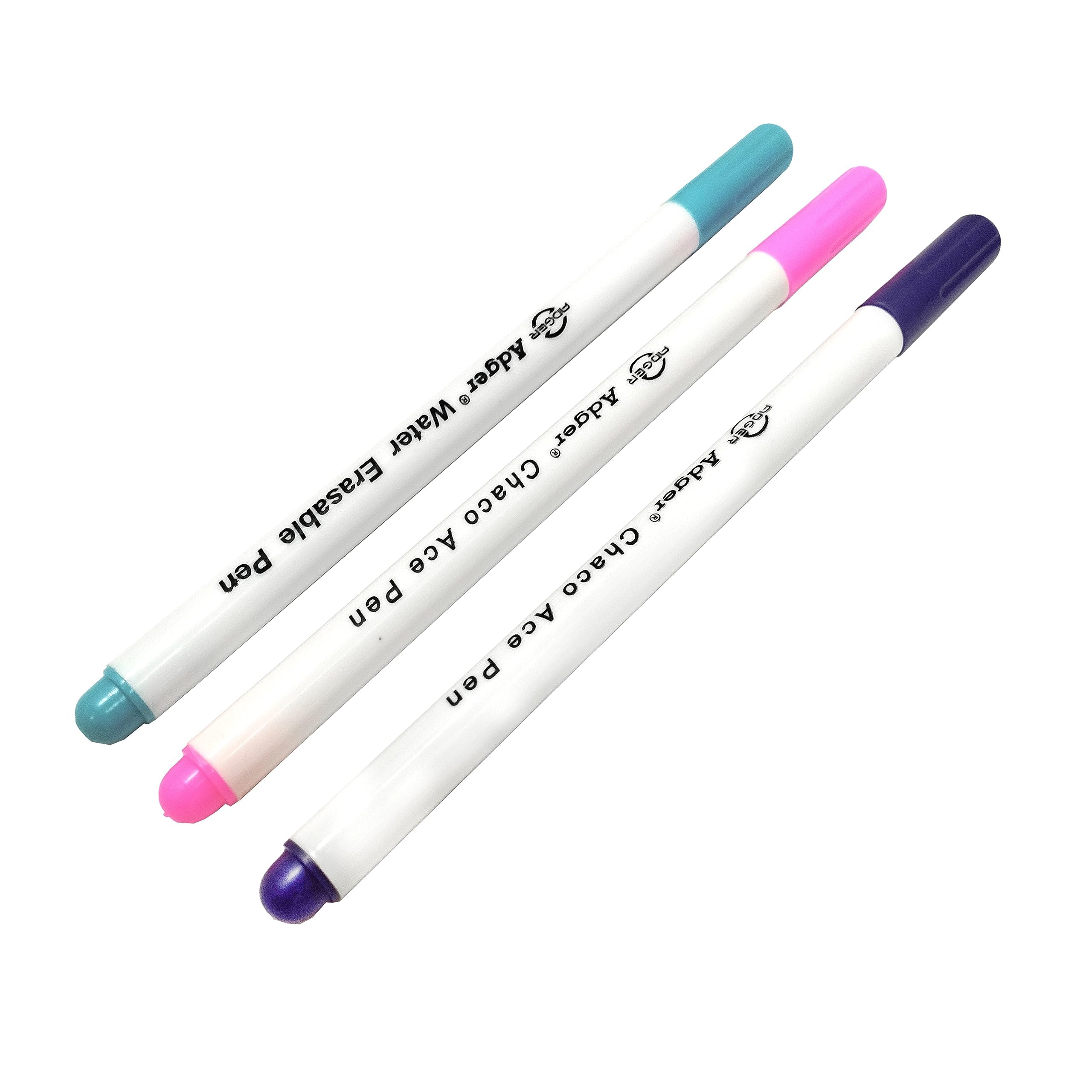 3 x Water-Erasable Fabric Markers, Fabric Marker Pen for Disappearing Ink, Fabric Marker for Crafting, Fabric Soap (3 Colors, 3 Pieces) — image 1