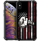 DAIZAG Compatible with iPhone Xs Case,All-Round Protection Shockproof Anti-Scratches TPU Cover,Cases for Man Woman-Fishing American Flag