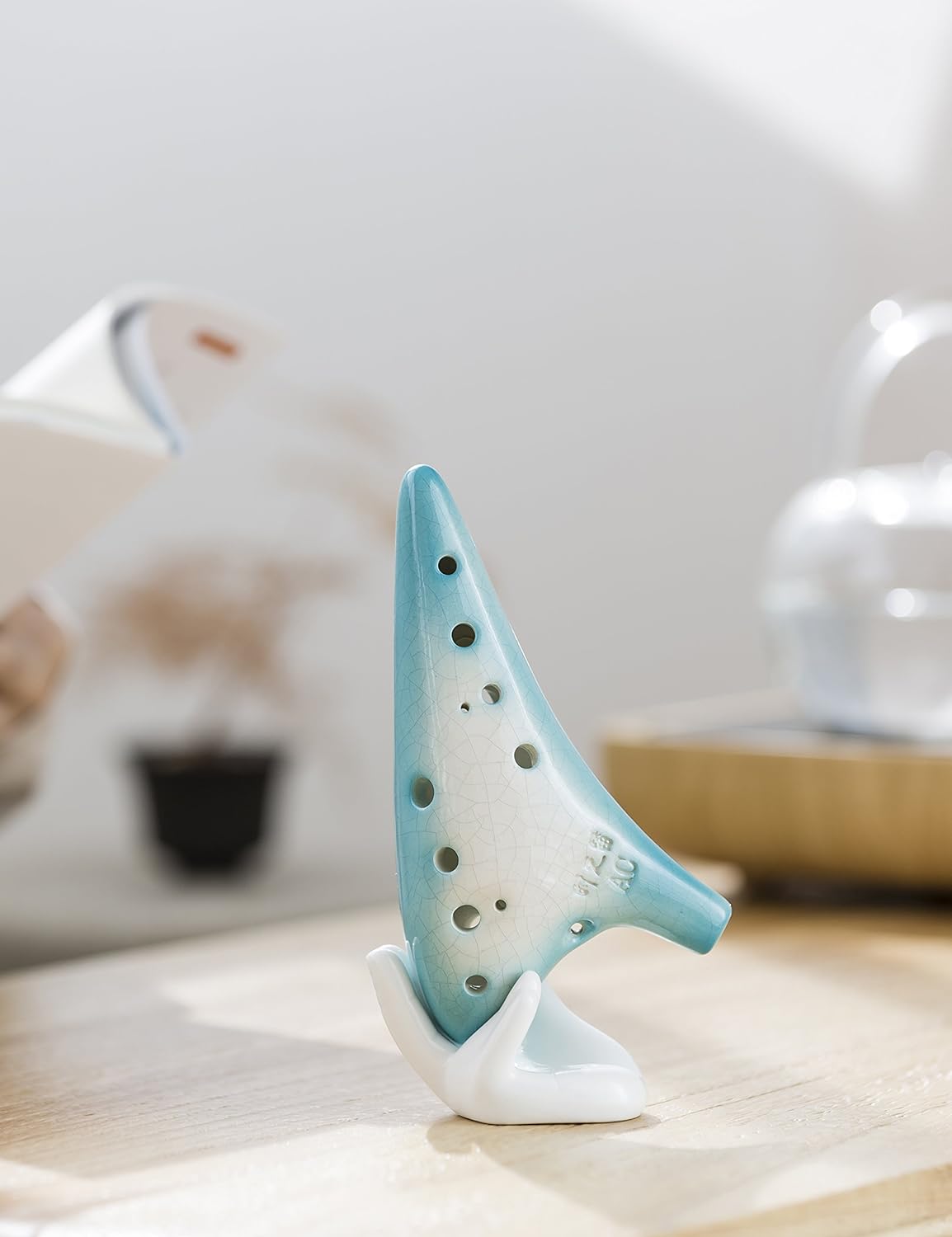 12穴オカリナwith手作りcrackle スプリングblossoms Outlookでアルトc Sweet Blue オンブレブルー Ombre Blue オンブレブルー Ombre B073lmwj3t グリーン Potato陶器オカリナでグラデーションカラー オカリナ 安いそれに目立つ Www Anoual Ma