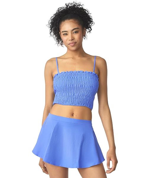 FLORENCE BY MILLS WOMENS SWEET SOLSTICE SMOCKED CROP...