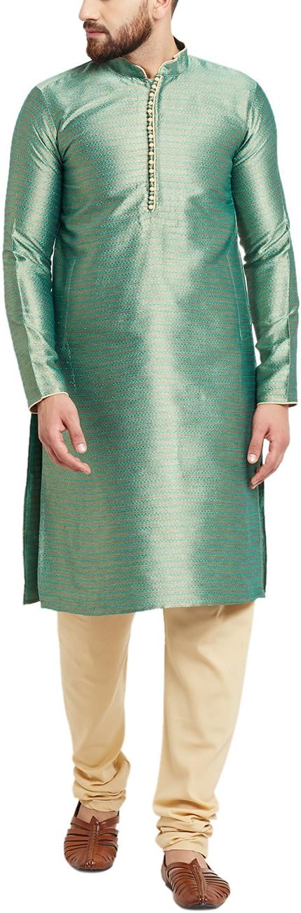 Sojanya (Since 1958 Men's Premium Jacquard Silk Kurta & Churidaar Pyjama
