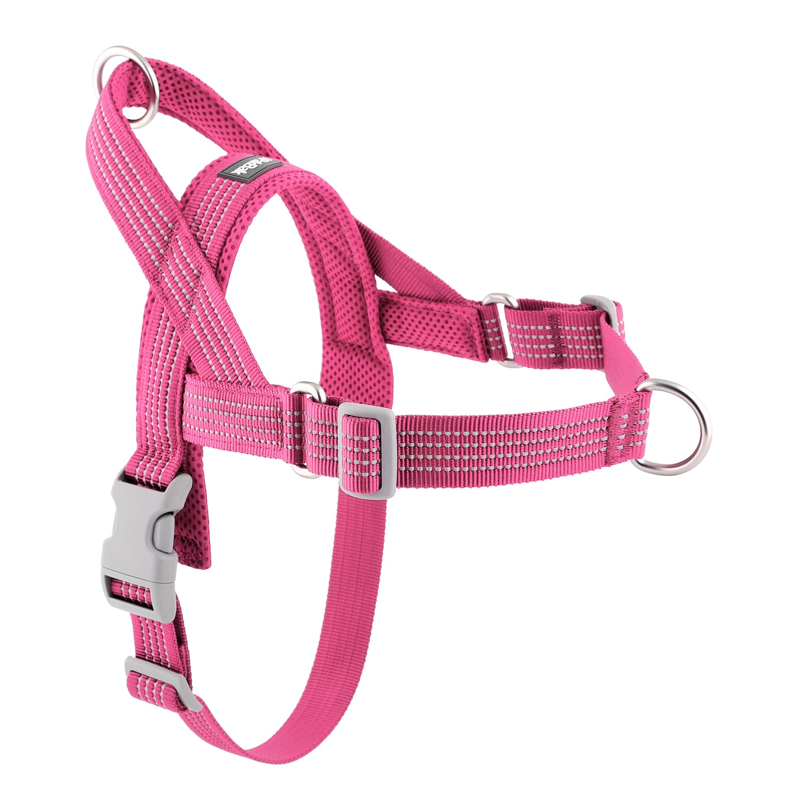 Photo 1 of APakBak No Pull Dog Harness with Handle, Adjustable Soft Mesh Padded Reflective Walking Harness with Front Clip for Small Medium Large Dogs – Quick Fit No Escape for Training and Hiking (Pink, M)