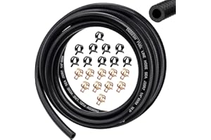 Tnisesm 1/4 Fuel Line Hose NBR Rubber 10FT 200PSI J30R7 for Fuel Systems Engines Tube Hose