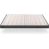 Zinus Upholstered Metal and Wood Box Spring, 4 Inch Mattress Foundation, Easy Assembly, Fabric Paneled Design, Queen, Grey