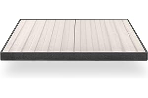 ZINUS Upholstered Metal and Wood Box Spring, 4 Inch Mattress Foundation, Easy Assembly, Fabric Paneled Design, Queen, Grey