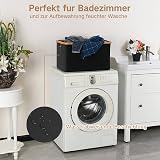 efluky Foldable 60L Laundry Basket with Bamboo Handle Black view 7