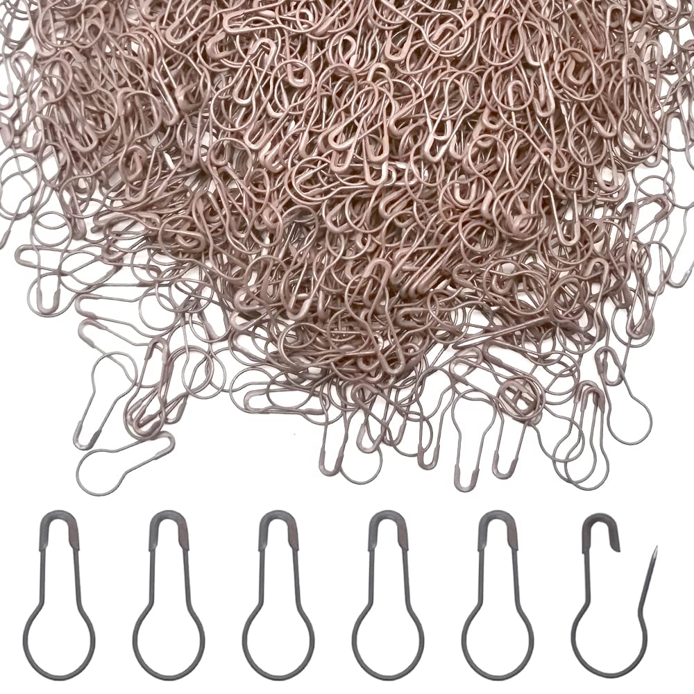 Yosawo 500 pcs Safety Pin Clothing Tag Pins Bulb Pin Metal Gourd Pin Calabash Pins for Hand Sewing DIY Crafts Home Accessories (Coffee) — image 1