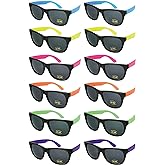 EDGEIWEAR 80s Neon Party Sunglasses for Adult Party Favors with CPSIA certified-Lead(Pb) Content Free