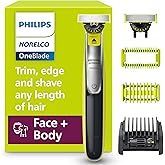 Philips Norelco for Face + Body, Electric Beard Trimmer, Shaver and Groomer, 5in1 Adjustable Comb, 1x Body Kit, Model QP2834/70, Black/Lime Green