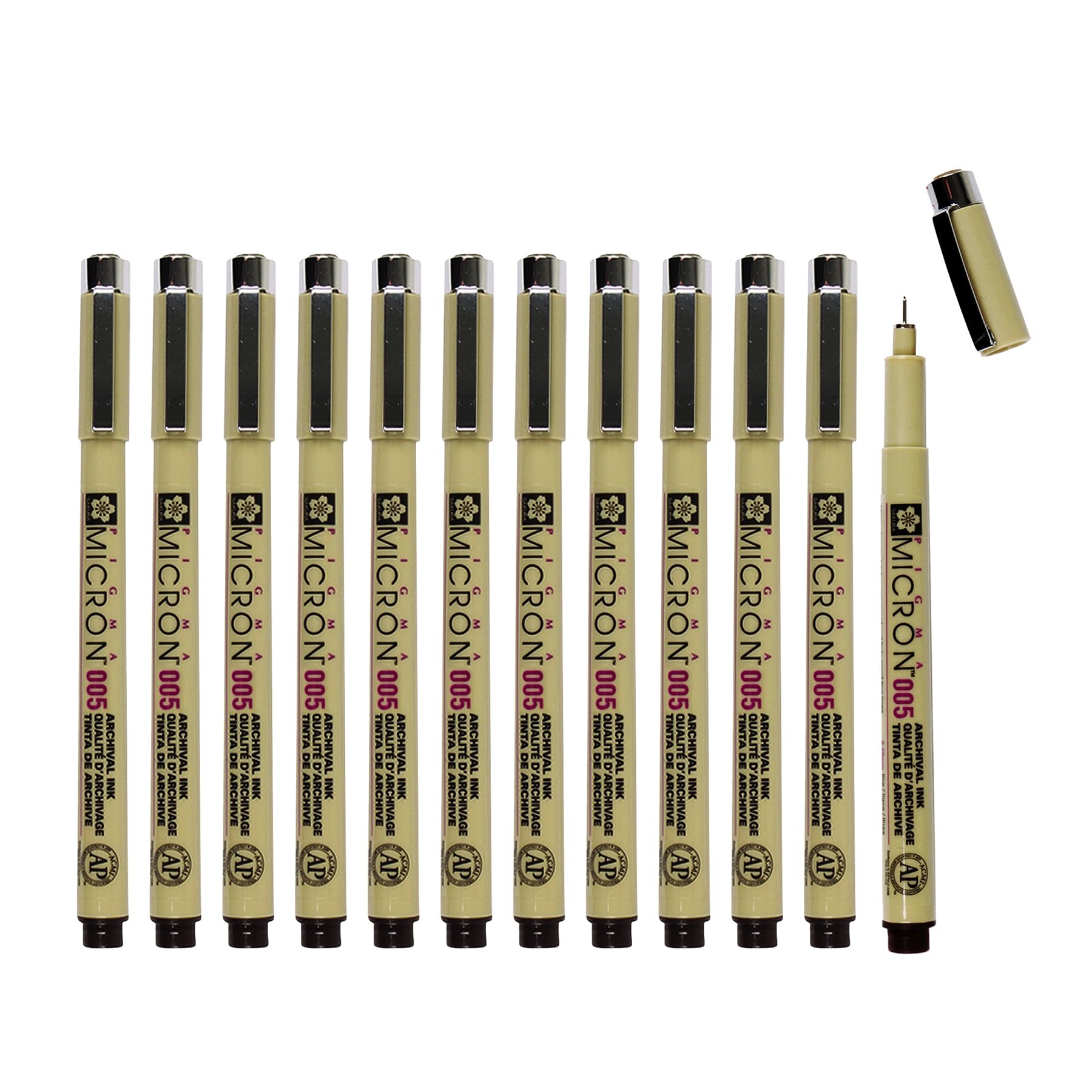 Photo 1 of SAKURA Pigma Micron Fineliner Pens - Archival Sepia Ink Artist Pens for Drawing - 005 Point Size (Box of 12)