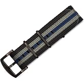 BluShark Original Collection Military-Style Waterproof Watch Strap | Fits All Timepiece Brands, Durable Nylon Wristwatch Accessories with Stainless Steel Buckle,18mm 20mm 22mm &amp; 24mm Watch Bands