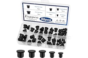 Eoppen 50Pcs Silicone Rubber Hole Plug for Round Holes, 5 Sizes High Temp T-Type Waterproof Rubber Plugs for 4-9.5mm ID Hole for Bottles Flower Pot Metal Tube