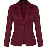 MINTLIMIT Women Long Sleeve Button Blazers Work Casual Office Notch Lapel Business Open Front Blazer Jacket with Pockets