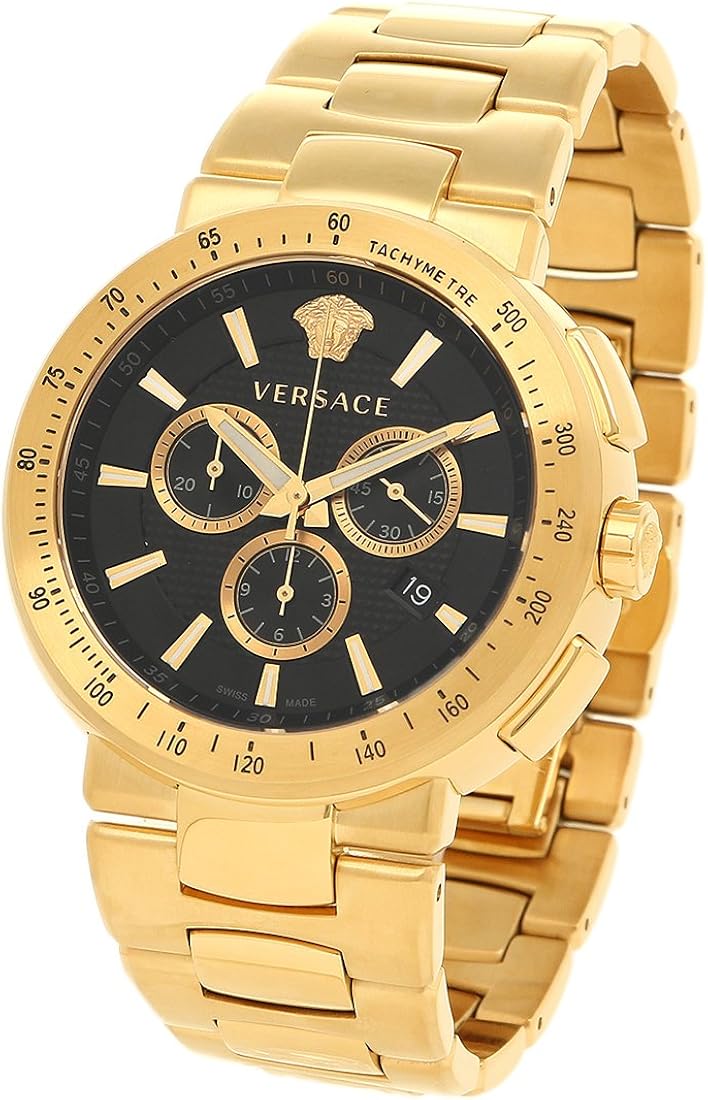 Amazon ヴェルサーチ 腕時計 Versace Vfg ブラック ゴールド 並行輸入品 メンズ腕時計 腕時計 通販