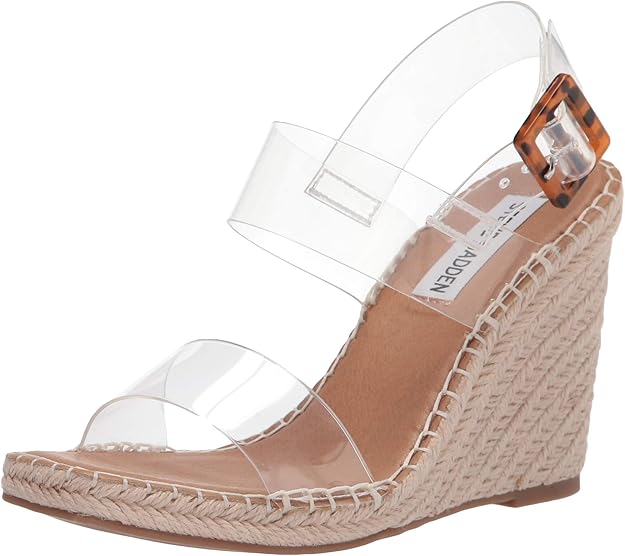 Steve Madden Women's Uri Wedge Sandal, Clear, Numeric_6_Point_5 Amazon