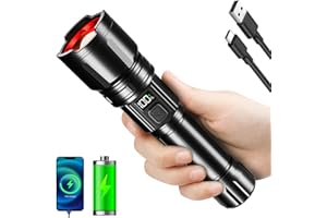 HRIOVS Flashlight Rechargeable 990000 High Lumens, Powerful LED Flashlights with 6 Modes, IPX7 Waterproof, Zoomable, Super Br