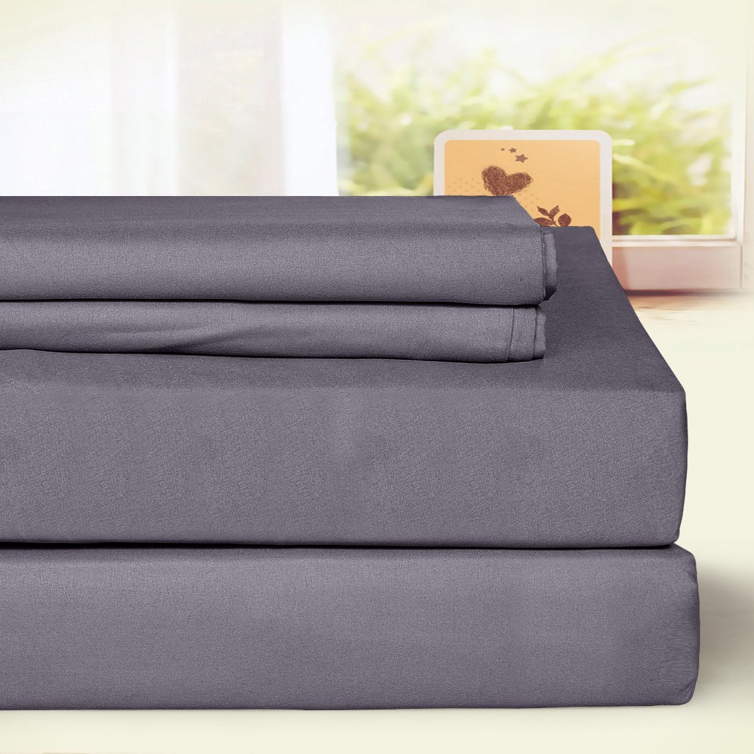BLC Bed Sheet Set, Hypoallergenic Microfiber 3piece sheets with 14
