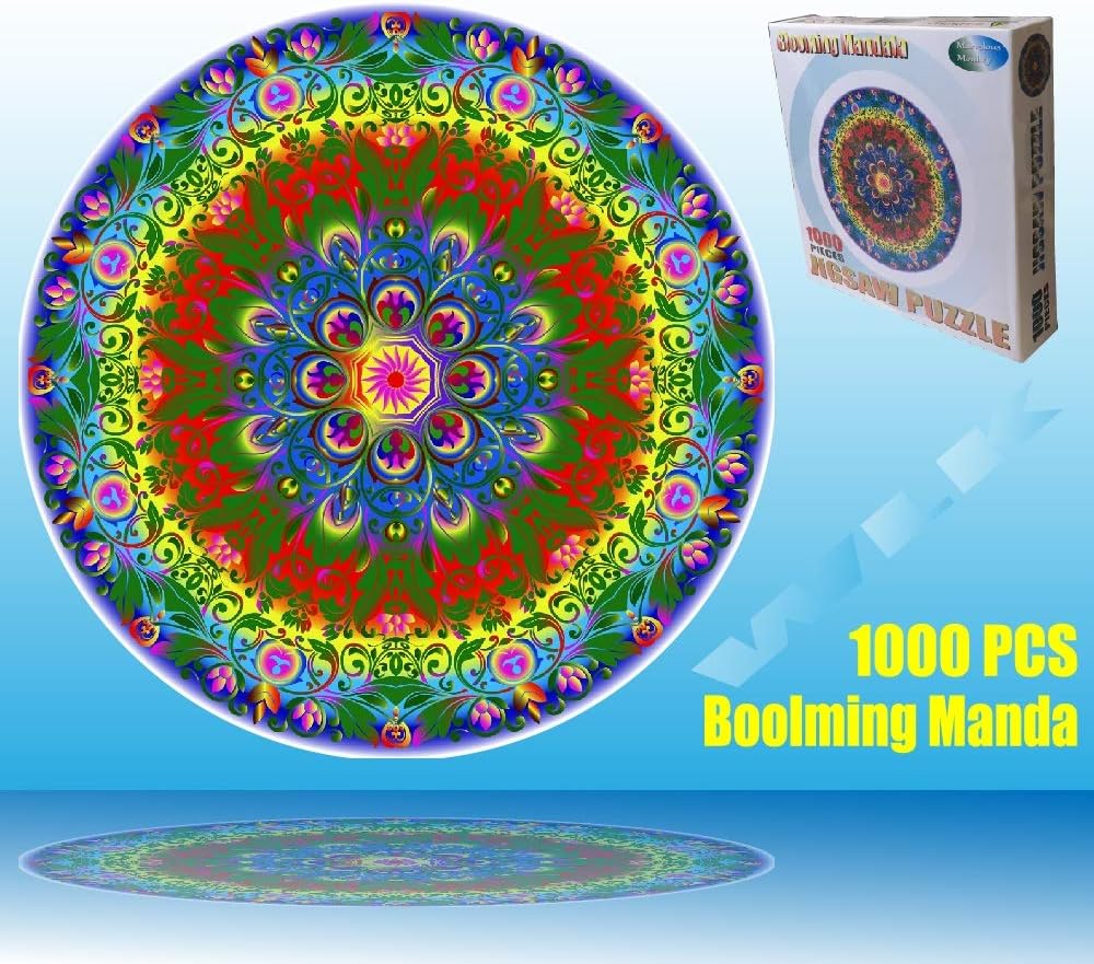 Marvelous Monkey 1000 PCS New Mandala Round Jigsaw Puzzles Game for Adults and Kids