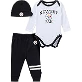 Gerber NFL baby-boys 3-piece Onesie Bodysuit, Active Pant and Cap Set