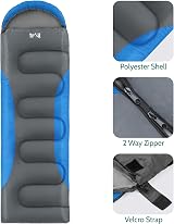 Trail Outdoor Leisure Trail Envelope Sleeping Bag Snug Hood 3 Season Adult view 4