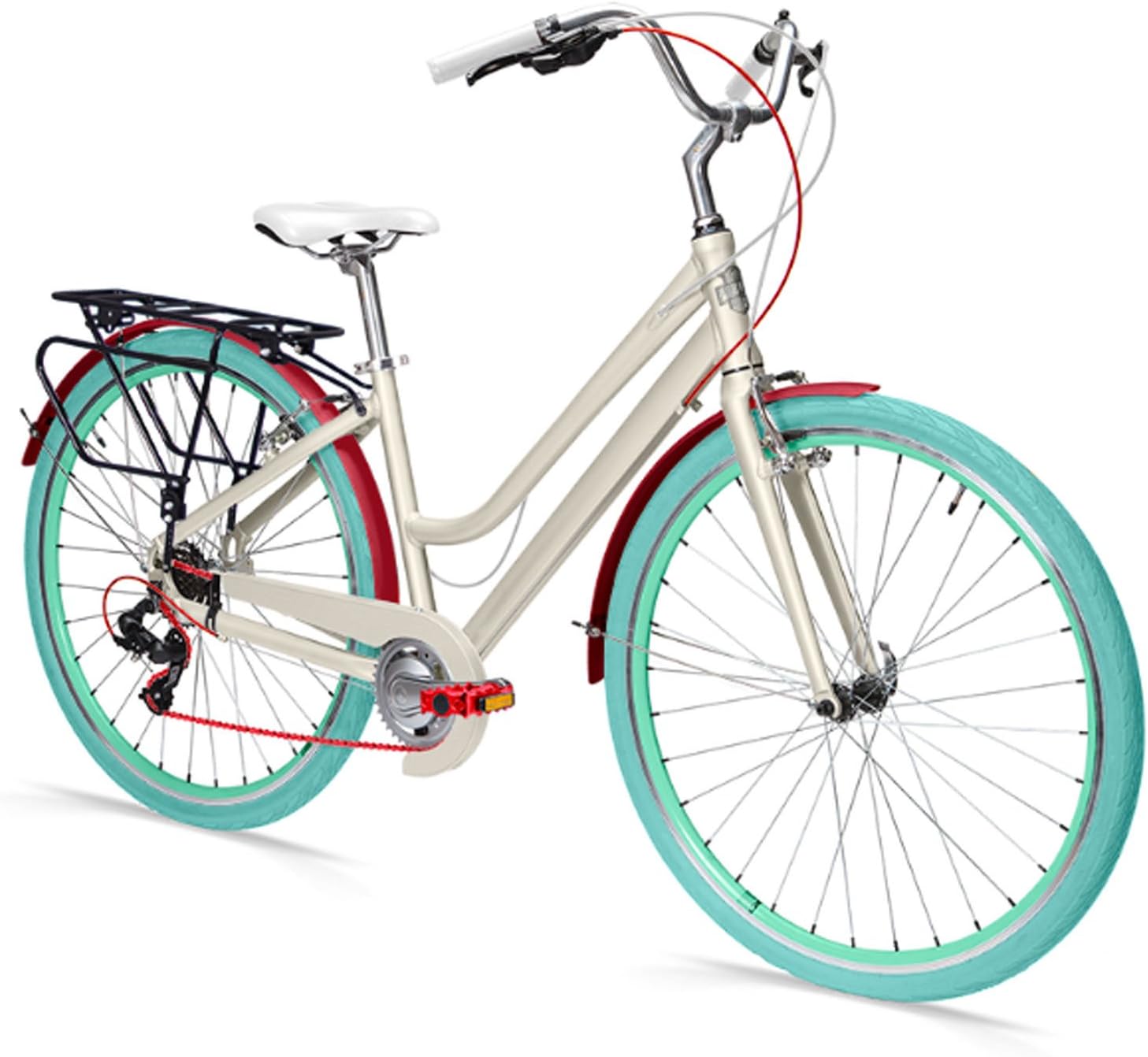 Projekt 8 Eight Speed Women's Urban City Commuter Bike - 700c Hybrid Bike