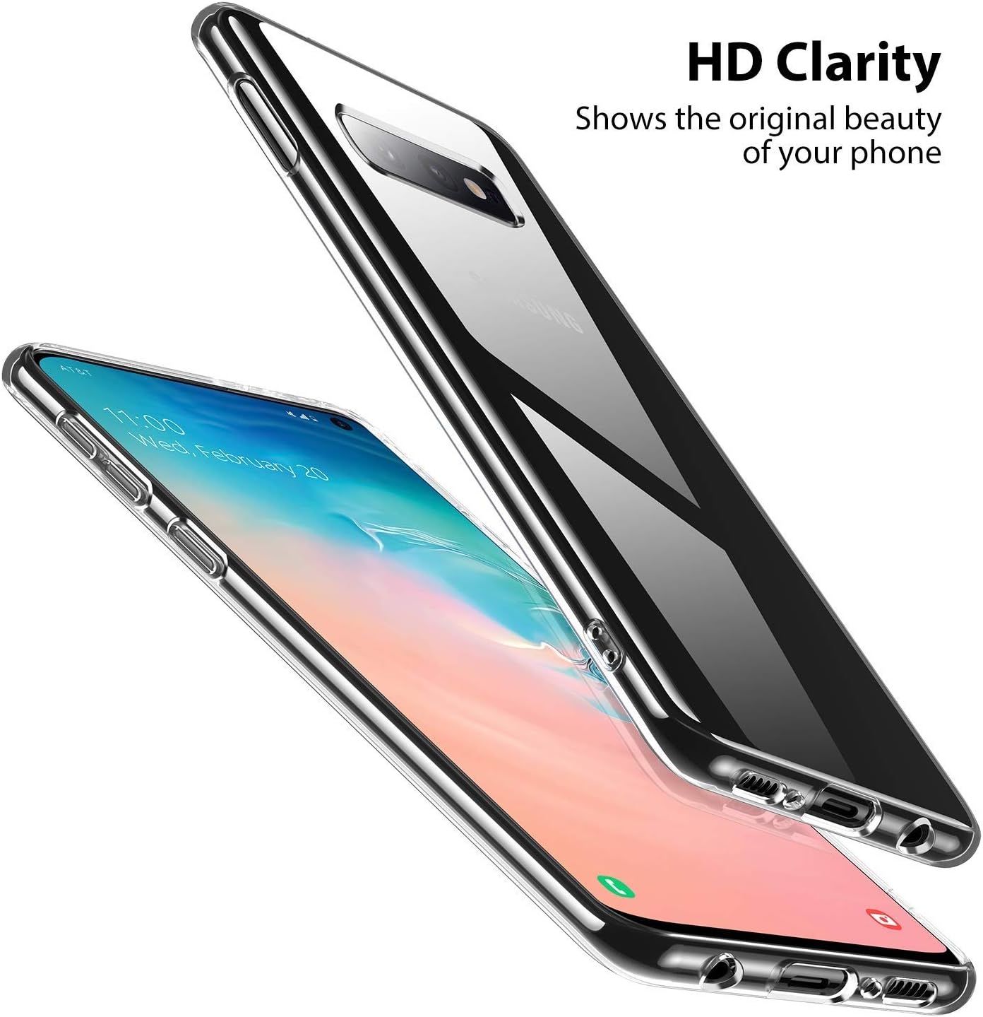 SS Tech Case For Galaxy S10E, Samsung S10E Case {Crystal Clear} Soft Gel TPU Bumper with Anti-Scratch/Shock Absorption Technology Clear Back Compatible With Samsung Galaxy S10E