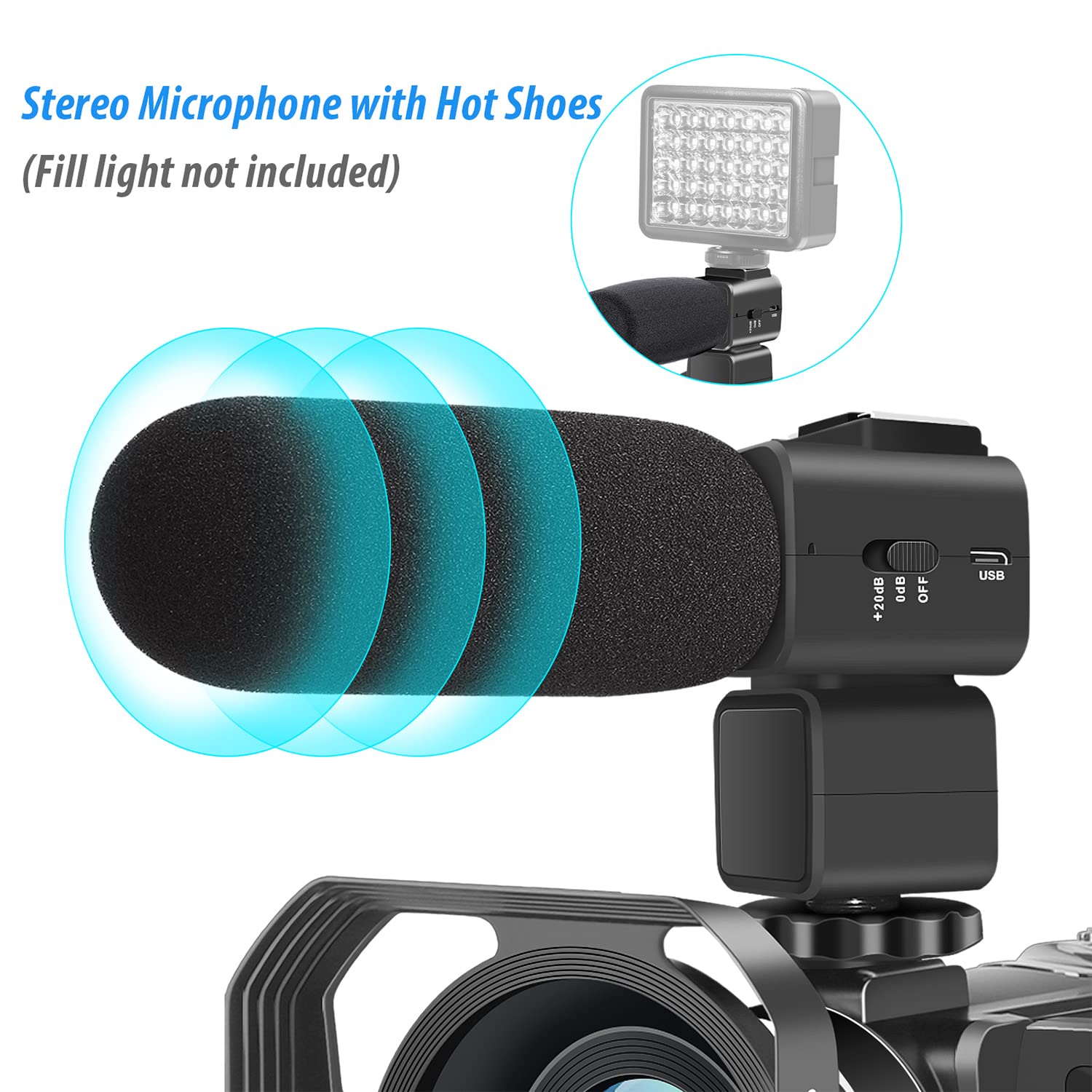 KOMERY Camcorders Video Camera 4K 56MP UHD for YouTube with External Mic with 32G SD Card 2.4G Remote IR Night Vision, 18X Digital Zoom WiFi