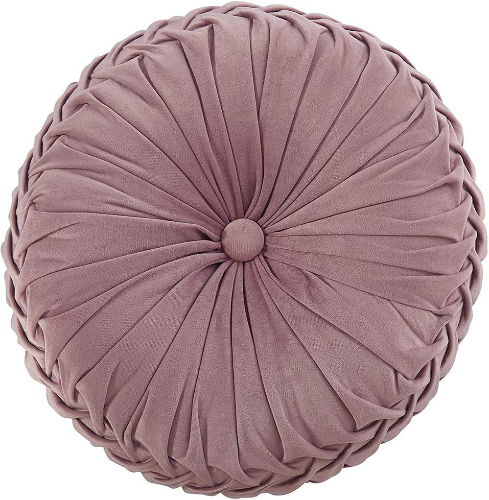 TALSOFA Round Velvet Cushions,Pleated 