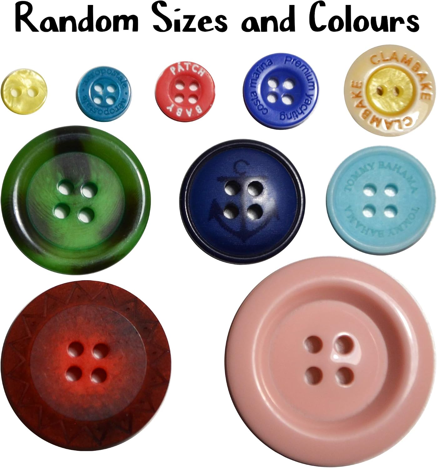 1000 Pcs + 200pcs Extra Assorted Round Buttons, 0.6-3cm Mixed Colours - Image 3