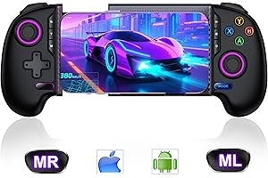 CYOYPPY Mobile Game Controller for iPhone/Android Handheld Gaming, Wireless Phone Gaming Controller with Programmable /Hall Effect Joysticks & Analog Triggers/Adjustable Turbo for Steam Link, Call of Duty, Roblox &more