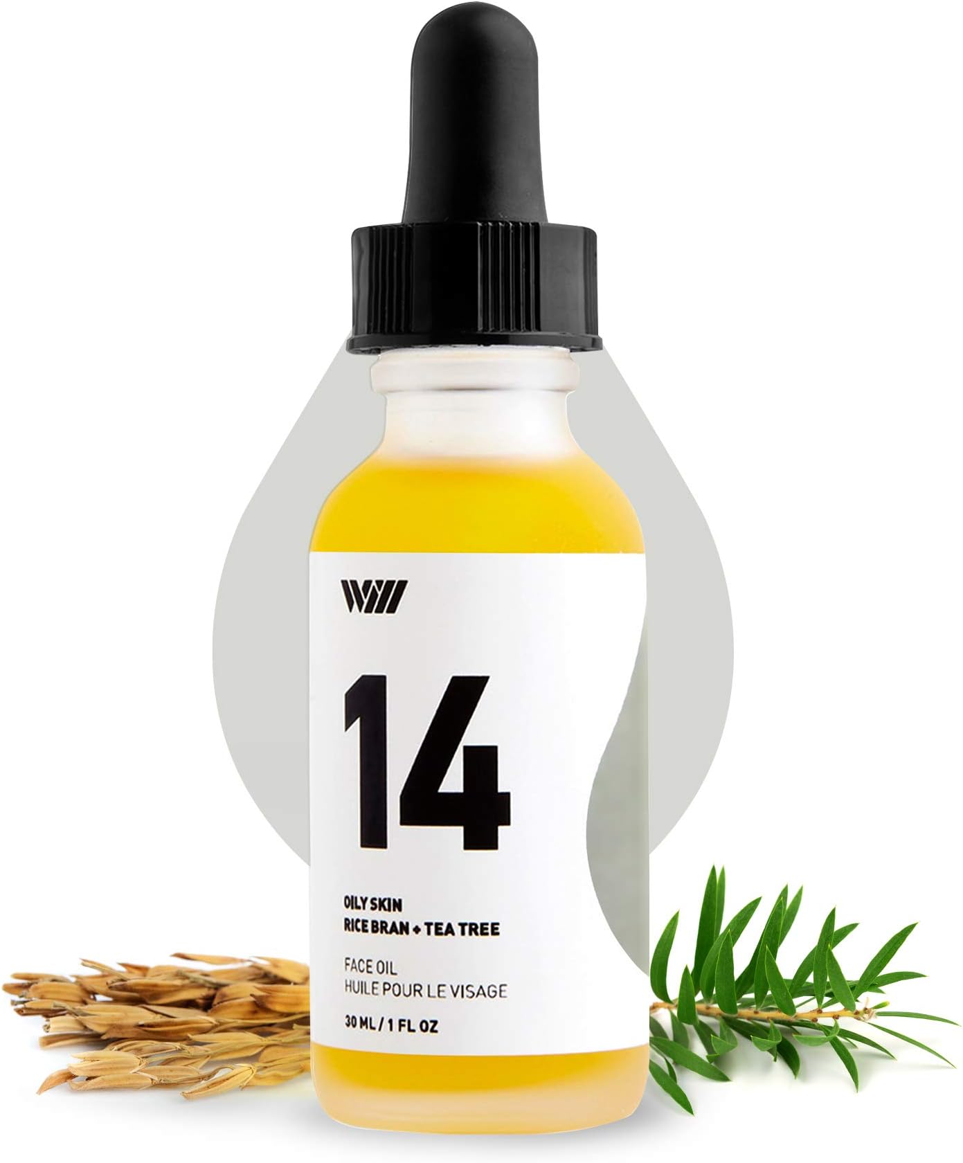 10 Natural Face Oil Serum, Organic Facial Oil Moisturizer, Oily Skin Face Oil with Vitamin E, Facial Massage Oil (Rice Bran and Tea Tree) - Way of Wil