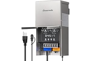 DEWENWILS 300W Low Voltage Landscape Transformer, Multi Zone, Outdoor Landscape Lighting Transformer with Photocell Sensor & Timer, 120V to 12V/14V, Weatherproof for Deck Light, Pool Light, ETL Listed