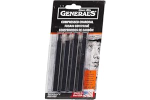 GENERAL'S General Pencil 957ABP Compressed Charcoal Sticks 4/Pkg-Black - Soft Assorted - 2 Pack, 957ABP061120-2