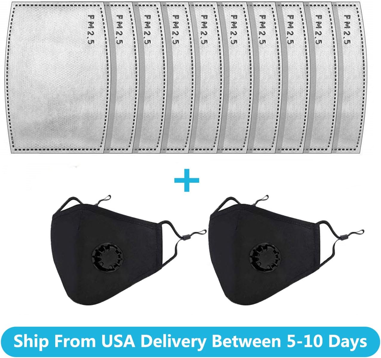 10 Pcs PM2.5 Activated Carbon Filter Replaceable Anti Haze Filter Paper for Breathing Insert Protective Mask for Adult