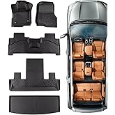 2018-2024 7-Seater for Ford Expedition Floor Mats & Cargo Liner XLT/Limited/King Ranch/Platinum with 2nd Row Bucket Seats (Not for Max), All Weather Custom Fit for Expedition Car Accessories Rubber