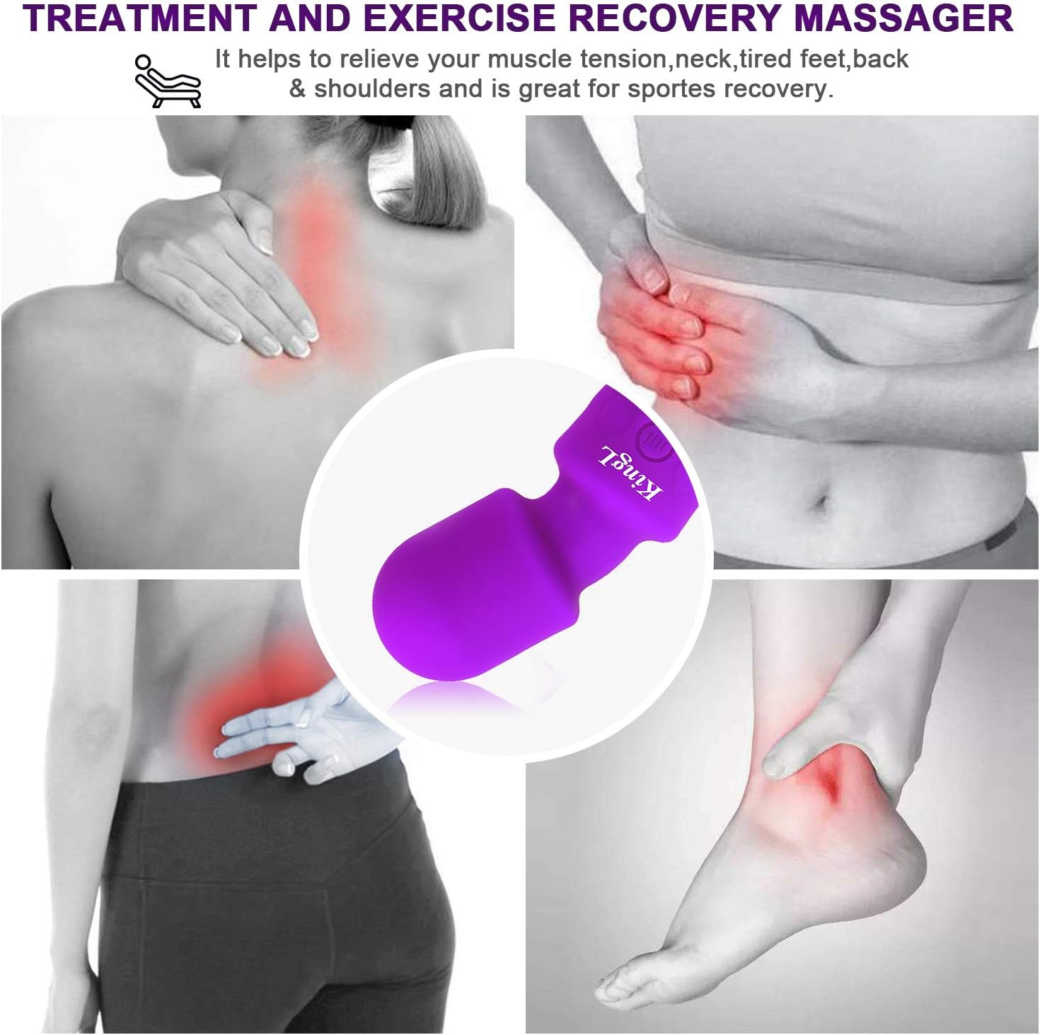 KingL Personal Massager Powerful Vibration, Waterproof, Handheld, Cordless Whisper Quiet for Neck Shoulder Back Body Massager, Sports Recovery & Muscle Aches …: Health & Personal Care
