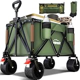 Overmont 150kg Festival Trolley on Wheels Heavy Duty Folding Wagon Green