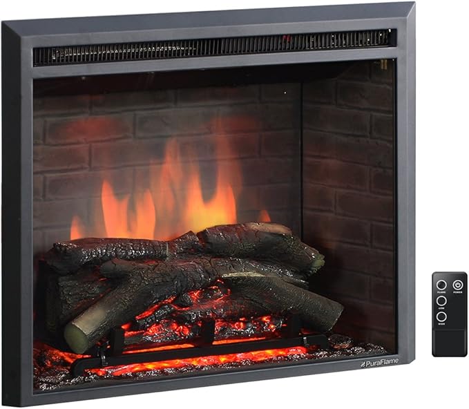 Puraflame 26 Inches Western Electric Fireplace Insert With Remote