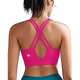 RUNNING GIRL Sports Bra for Women High Support, Molded Cup High Impact Sports Bras with Sewn in Pads Strappy Running Bra