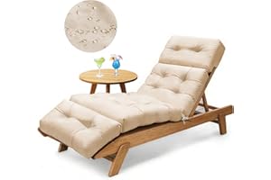 Outdoor Chaise Lounge Chair Cushion, 100% Waterproof Lounge Chair Cushions for Outdoor Furniture, 75.1 x 22.8 x 4.7 Inches Re