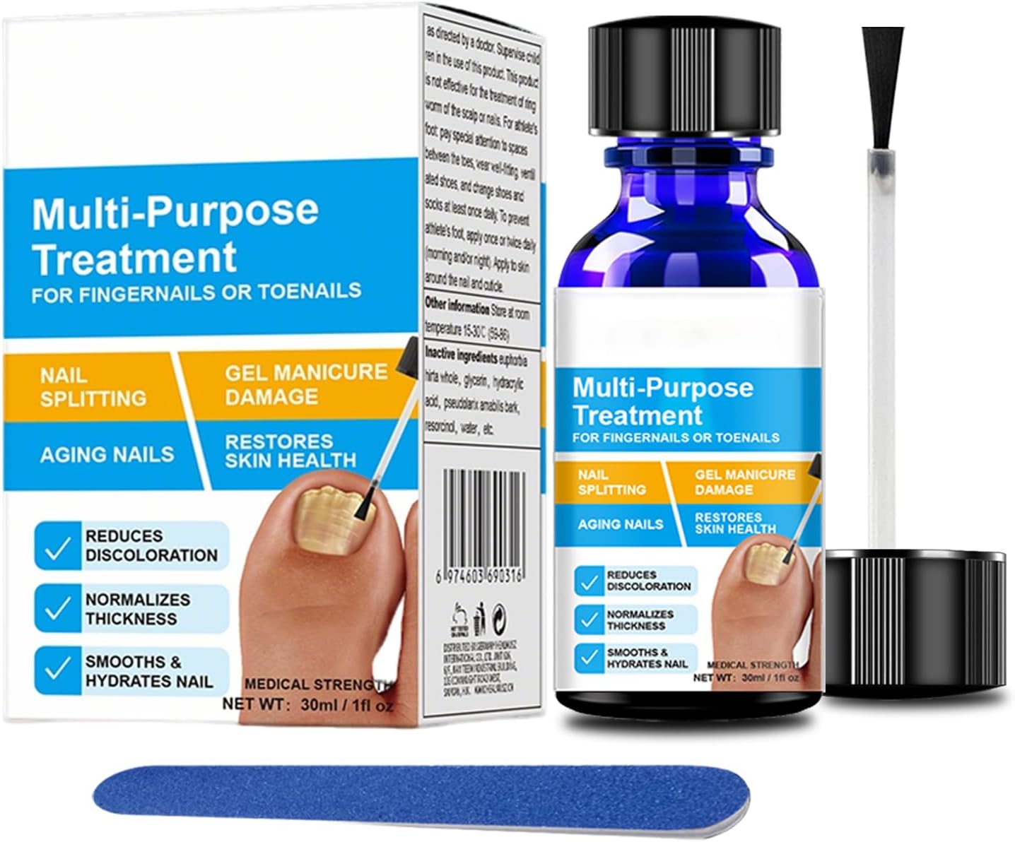 Nail Fungus Treatment – Antifungal Nail Solution for Thick, Discolored Toe Nail Fungus Treatment Extra Strength with Precision Brush – 1 fl oz