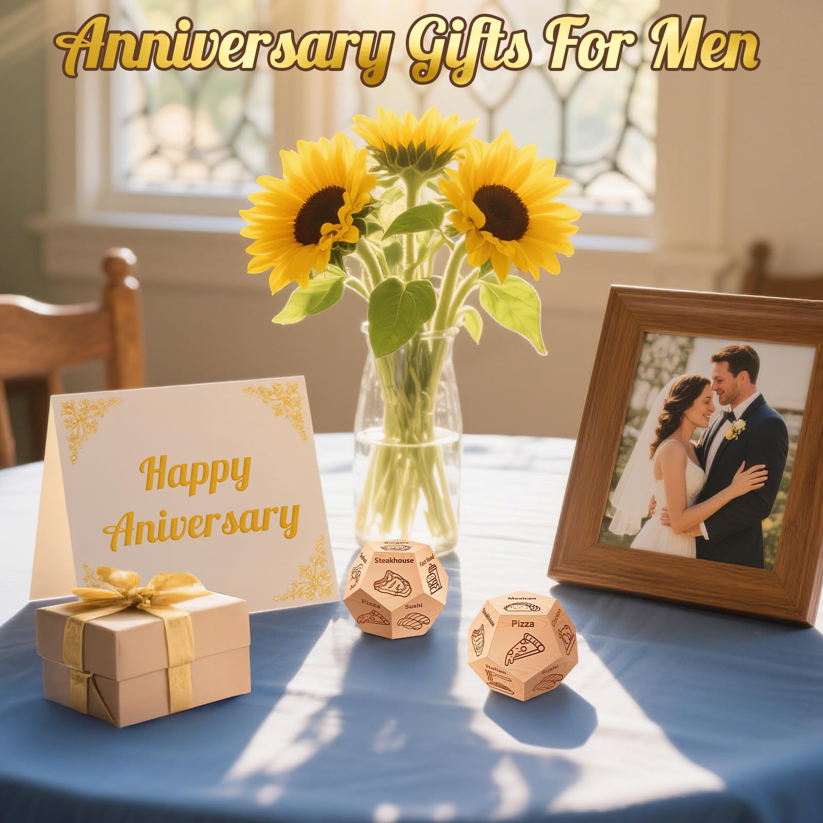 Stocking Stuffers for Men Women, Christmas White Elephant Gifts for Adults Exchange, Winzwon Date Night Food Decision Dice, Anniversary Birthday Couples Valentines Day Gifts for Him Her Boyfriend