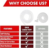 D.A.Y. Republic 10ft White Cable Tidy Sleeve 3m Wire Loom Tubing Protector view 6