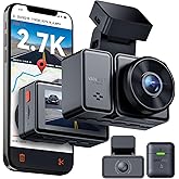 Vantrue E2 Dash Cam Front and Rear Camera, 2.7K Upgrade Rear Cam, Dual STARVIS, 2.7K + 2.7K Dash Camera, Voice Control, GPS, 