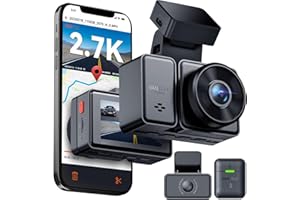 Vantrue E2 Dash Cam Front and Rear Camera, 2.7K Upgrade Rear Cam, Dual STARVIS, 2.7K + 2.7K Dash Camera, Voice Control, GPS, 