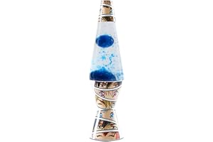 Spencer Gifts Lava® Lamp - 14.5" Anime Eyes - The Original Motion Lamp - Dark Blue Wax and Clear Liquid with Printed Base Exclusive