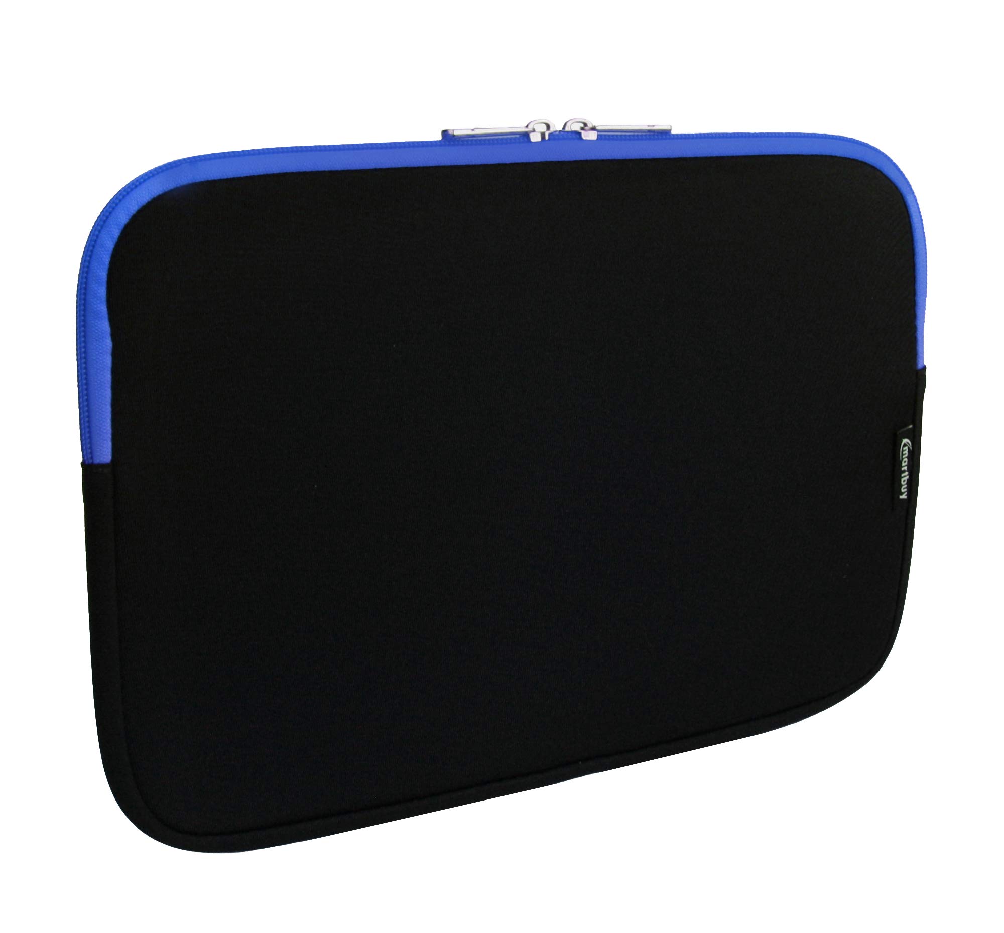 Emartbuy Jet Black/Blue Water Resistant Neoprene Soft Slim Zip Case Cover Sleeve Pouch 12.5 Inch - 14.5 Inch Compatible With Selected Devices Listed Below